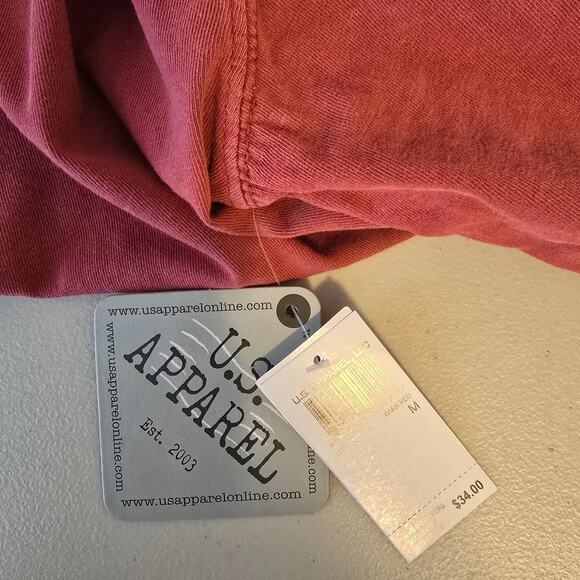 U.S. Apparel Cotton T-Shirt Women's M Barn Red Crew Neck Long Sleeve NWT - Picture 5 of 15